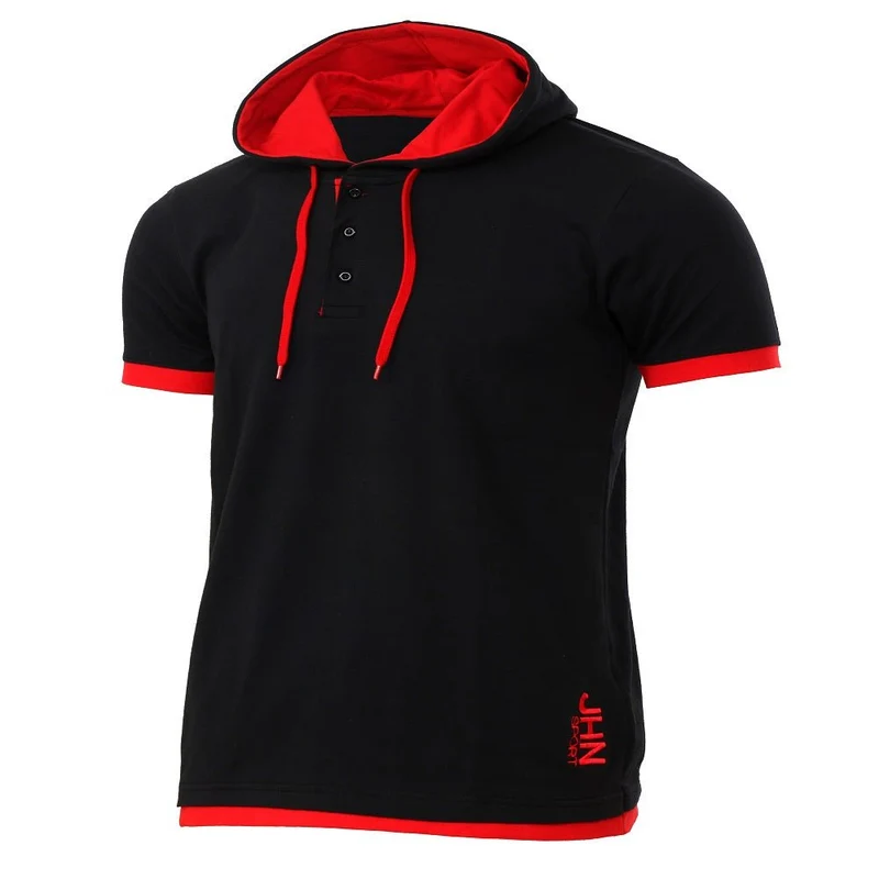 T-shirt med Luva - Svart/röd modell Skultuna