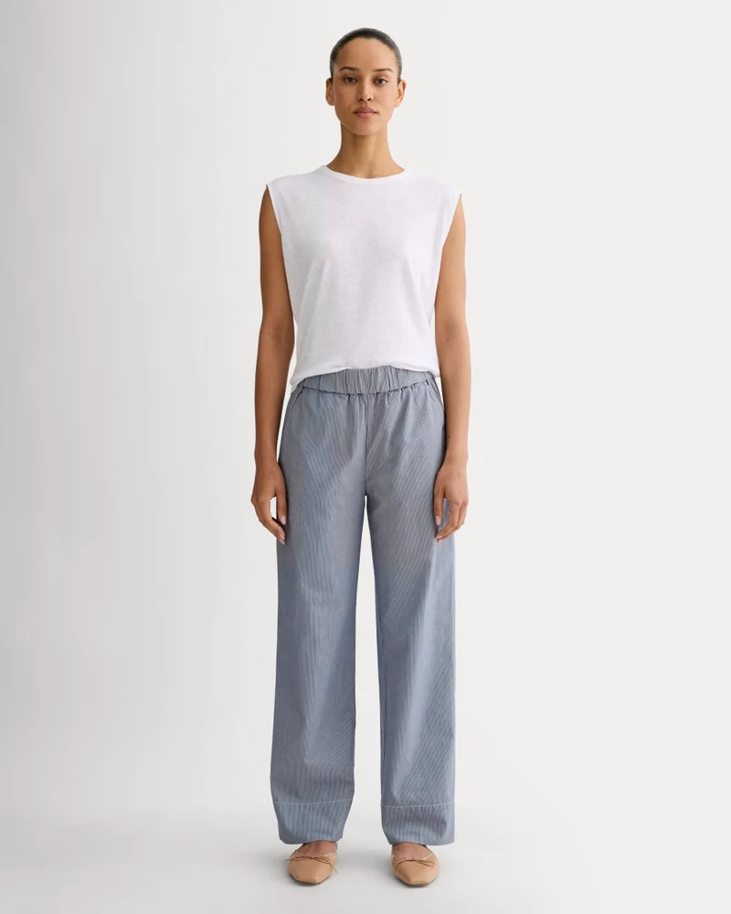 The Easy Pant | Dark Denim Pinstripe