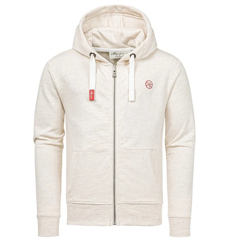 Zip Hoodie Herr - Beige melange Huvtröja - Amaci & Sons
