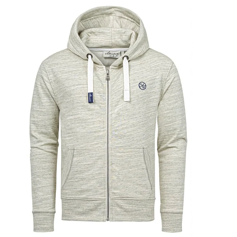 Zip Hoodie Herr - Grön melange Huvtröja - Amaci & Sons
