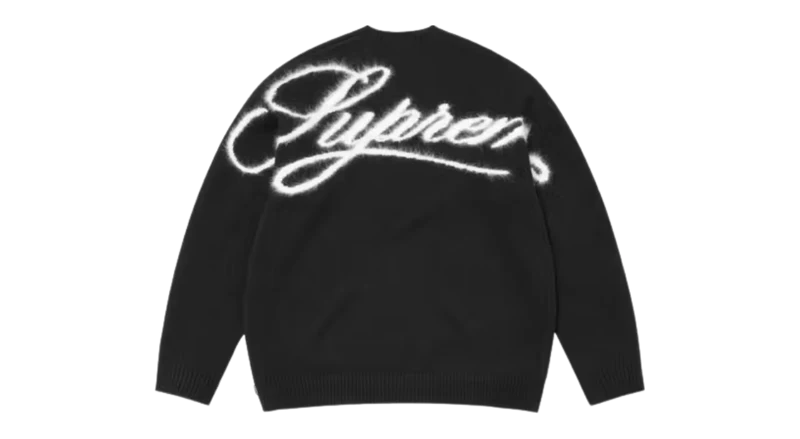 Supreme Angora Script Sweater Black