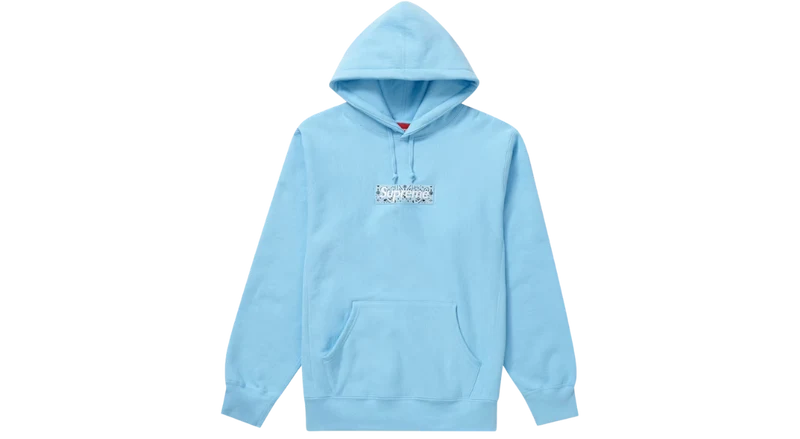Supreme Bandana Box Logo Hooded Sweatshirt Light Blue (FW19)