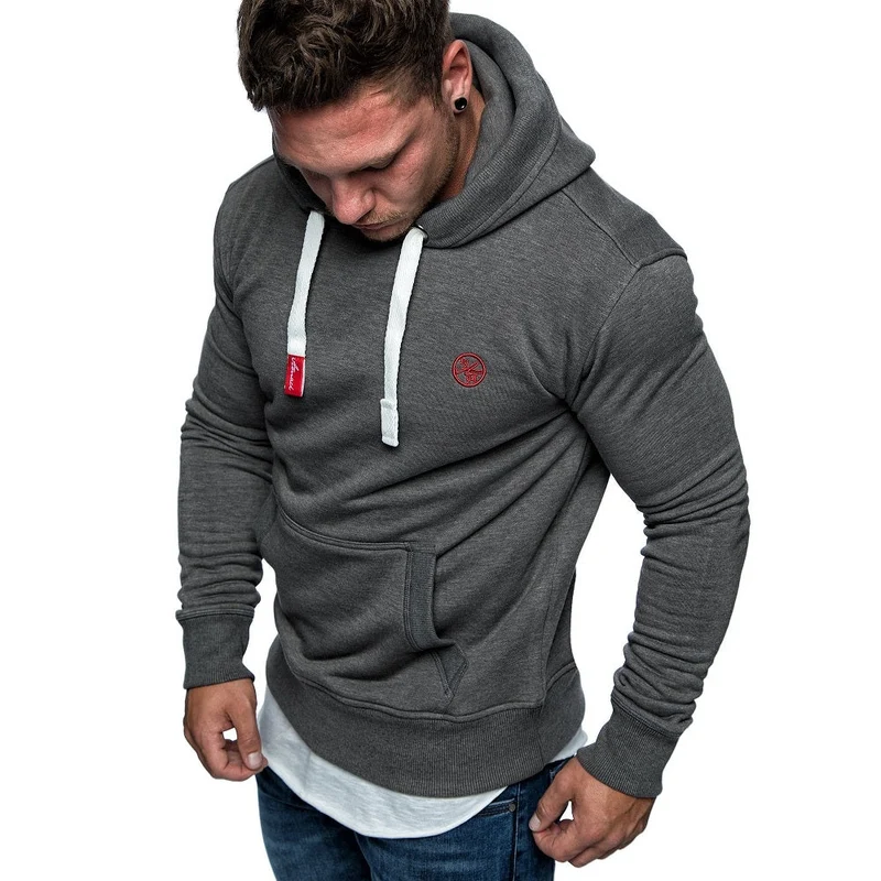 Mörkgrå Herr Hoodie - Amaci & Sons