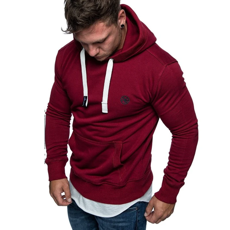 Vinröd Herr Hoodie - Amaci & Sons