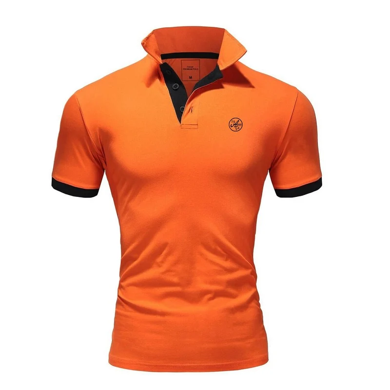 Pikétröja Herr - Orange stilren piké Amaci & Sons