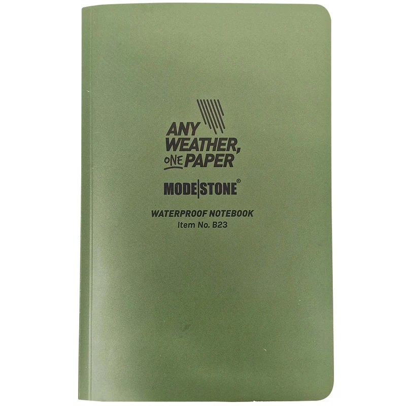 Modestone Flexible Waterproof Notebook 4 5/8" x 7 3/16" - Green