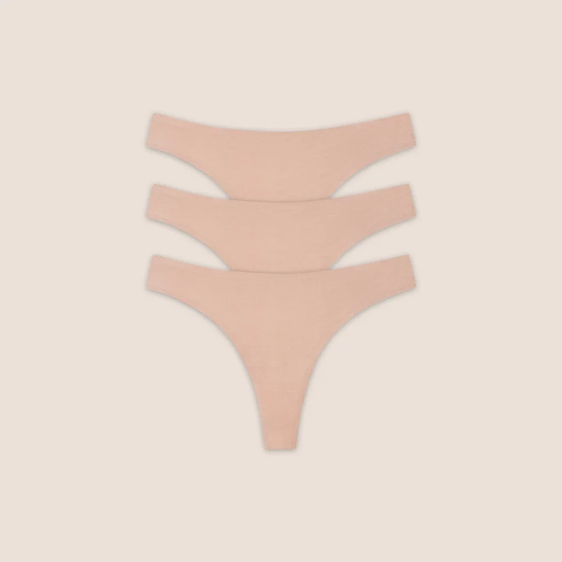 Seamless Bonded Stringtrosor (3-pack) - Honungsfärgad