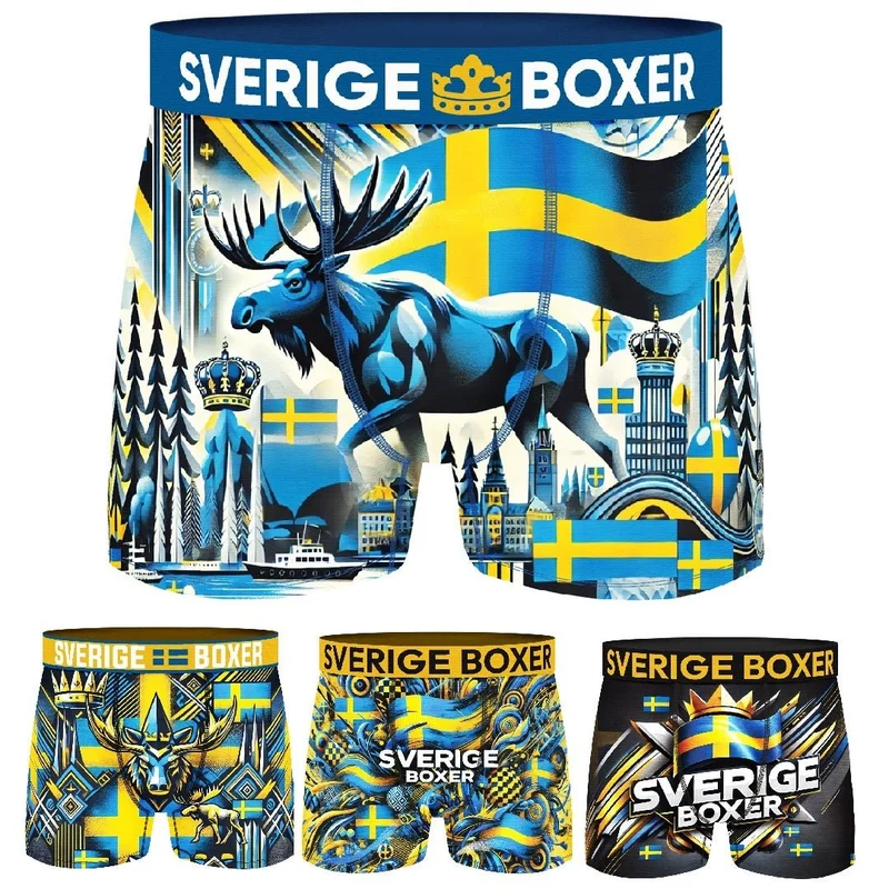 8-Pack Sverige Boxer - Fräcka Sverige kalsonger