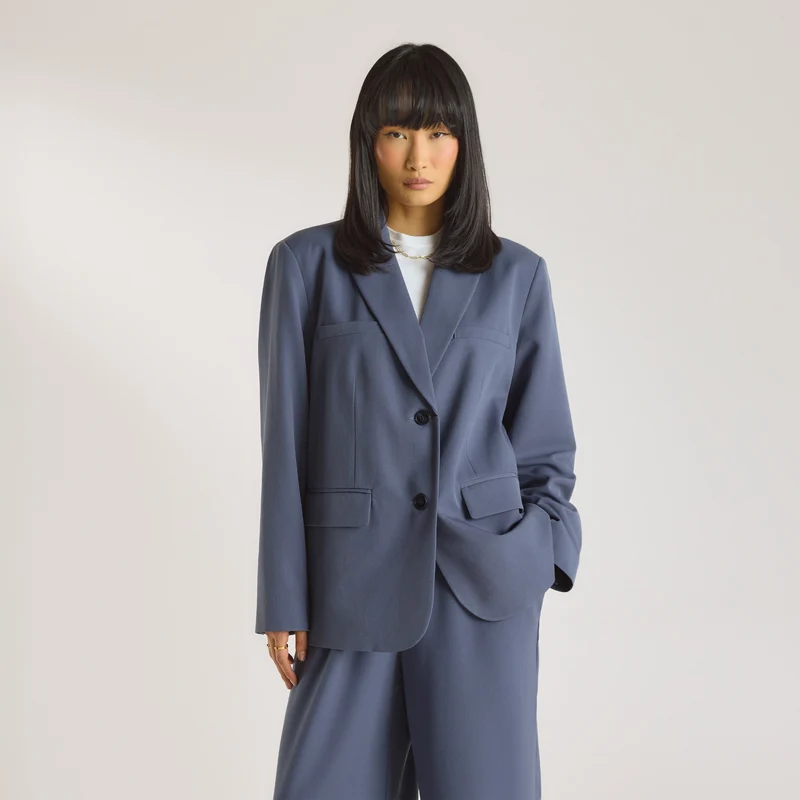 Oversized Blazer - Blå