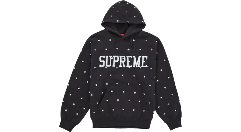 Supreme Stars Studded Hooded Sweatshirt Black