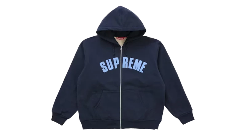 Supreme Arc Thermal Lined Zip Up Hoodie Navy