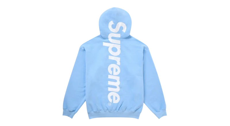 Supreme Satin Applique Hooded Sweatshirt (FW24) Light Blue