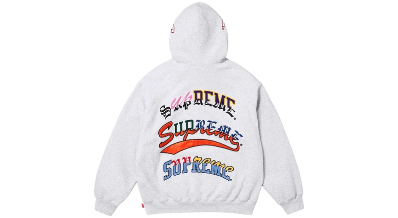 Supreme Multi Logos Hoodie Heather Grey