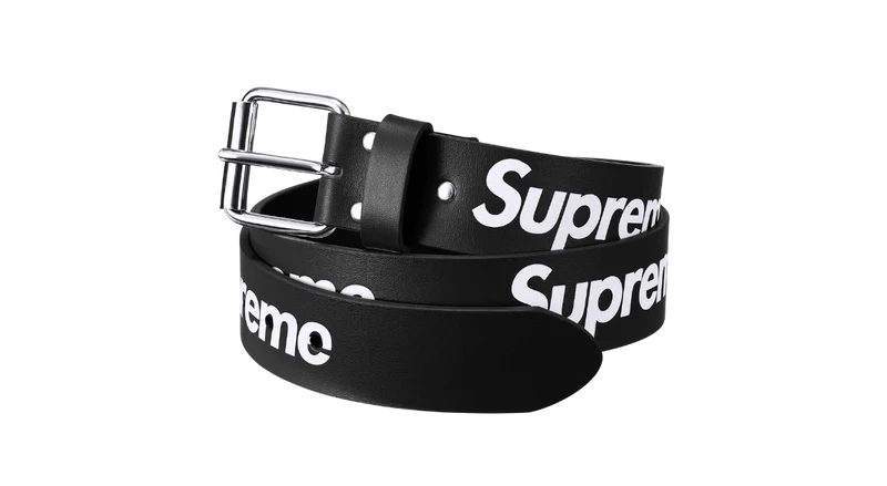Supreme Repeat Leather Belt Black (FW25)