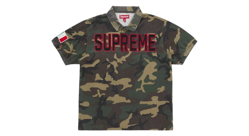 Supreme Twill Appliqué Polo Tee Woodland Camo (FW25)