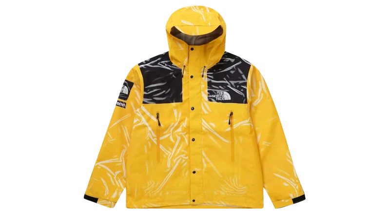 Supreme The North Face Printed Taped Seam Shell Trompe L'oeil Jacket Yellow