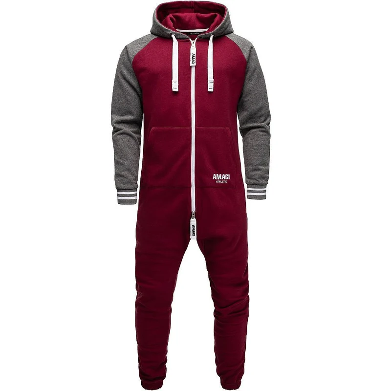 Onesie med Luva - Vinröd Jumpsuit Unisex - Amaci & Sons
