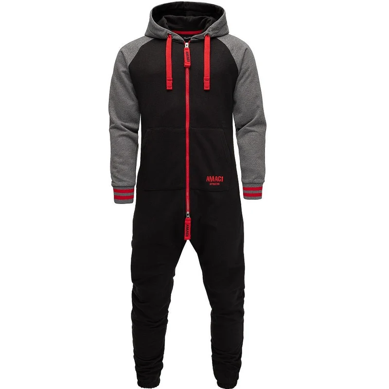 Jumpsuit med Luva - Svart/röd Onesie Amaci & Sons
