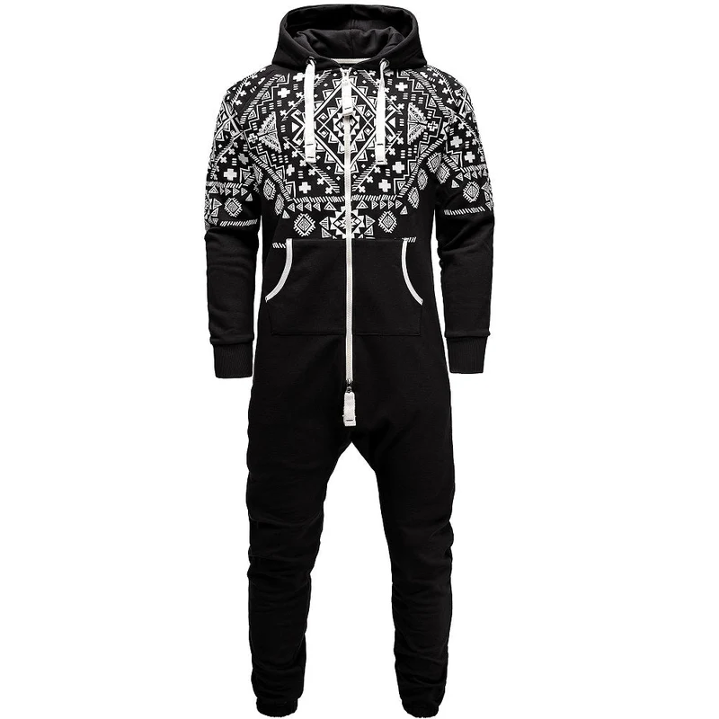 Vintage Jumpsuit - Svart Onesie med luva - Amaci & Sons