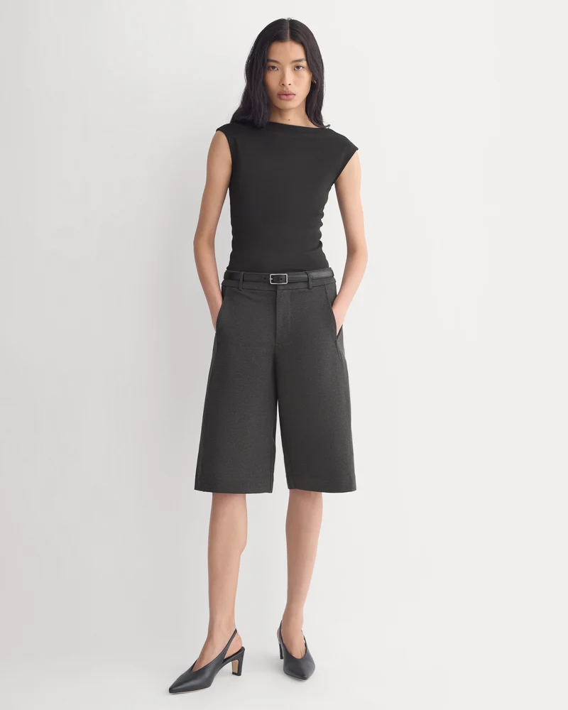 Ponte Bermuda Shorts | Heathered Soot