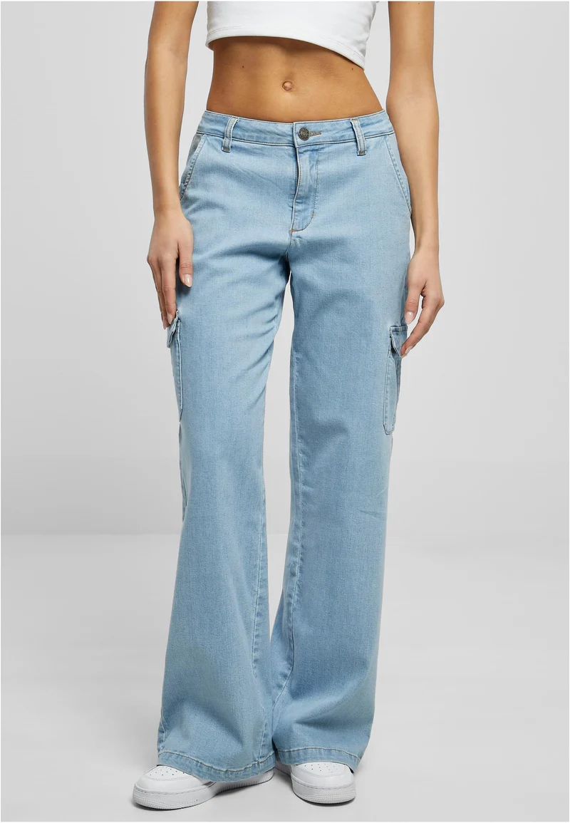 UC High Waist Straight Denim Cargo Pants
