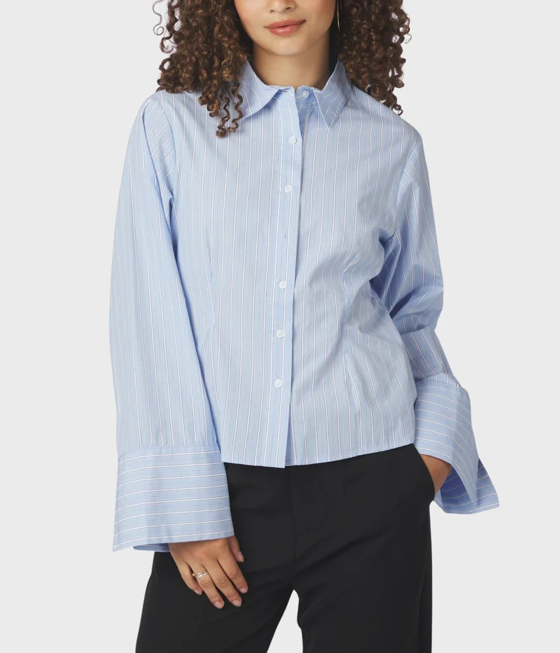 Rosa Stripe Shirt. (145 Light Blue)