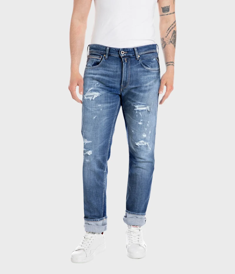 Trousers Grover Aged (C009 MEDIUM BLUE medium stone wash)