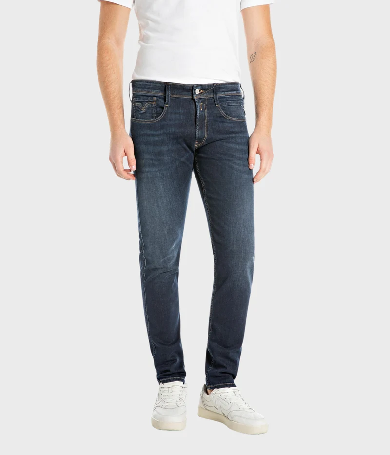 Trousers Anbass 99 Denim./Slå Ihop//Ca (007 DARK BLUE Dark wash tone)