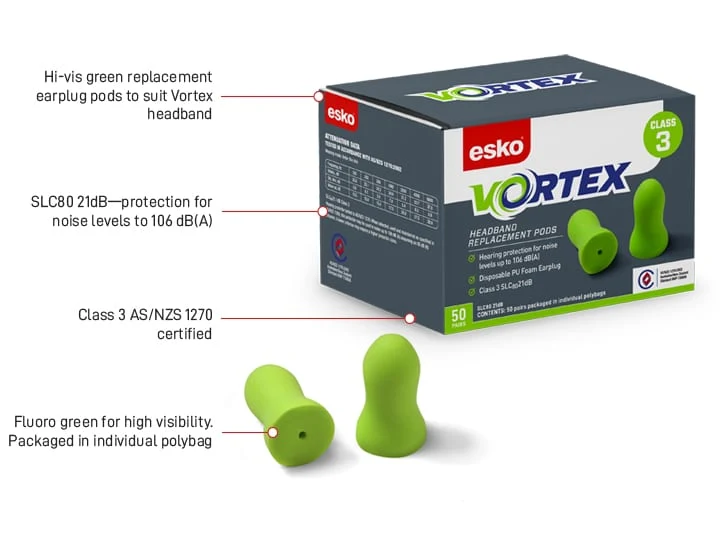 Vortex Replacement Bell Shaped Earplugs for DE20-BG, Box of 50 pairs
