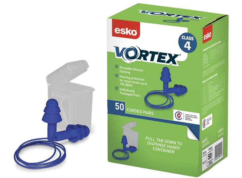 Vortex Reusable TPR corded class 4, SLC80: 22dB 50 pairs blue