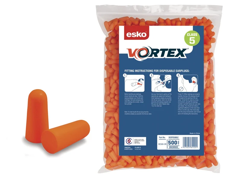 Vortex Refill Bag for Dispenser, Class 5 26dB - 500 pairs Orange