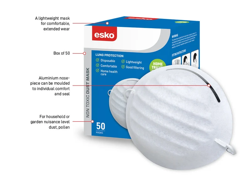Breathe easy Dust mask, nuisance dust, box of 50 masks