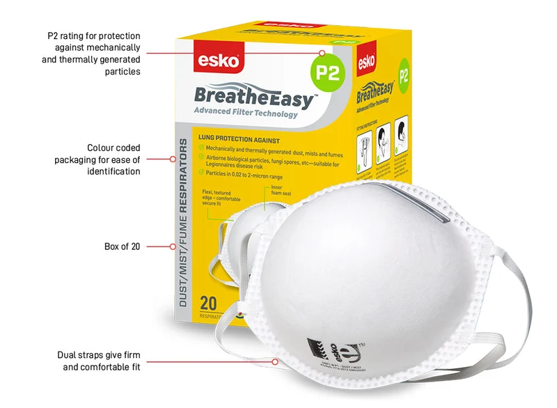 Breathe Easy Dust mask, P1, box of 20 mask