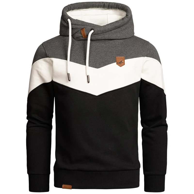 Flerfärgad Hoodie Herr Amaci & Sons – Mörkgrå/Vit/Svart
