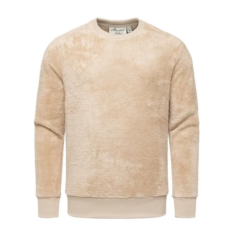 Mjuk Fleecetröja Herr - Beige Herrtröja Amaci & Sons
