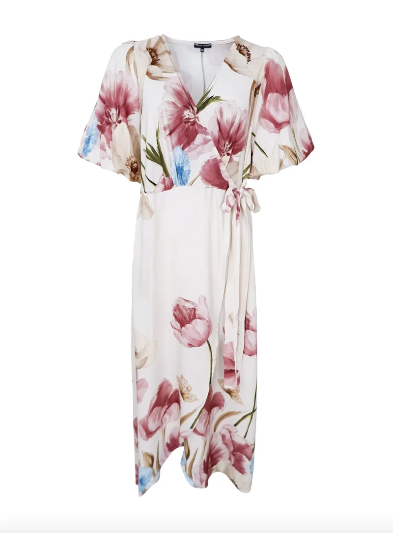 Klänning BELL wrap - Creme