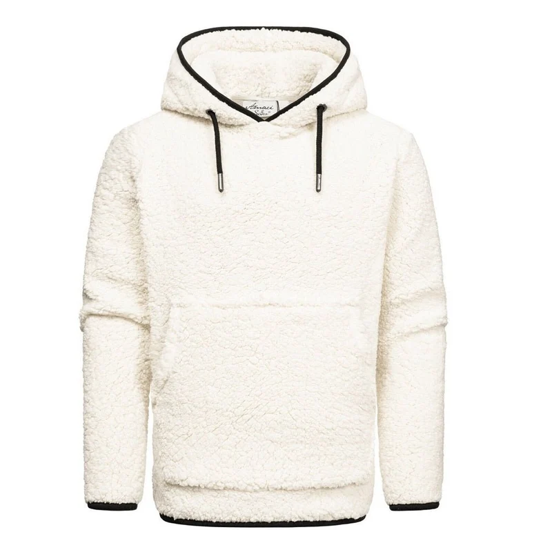 Mjuk Fleecetröja Herr - Vit Hoodie Amaci & Sons