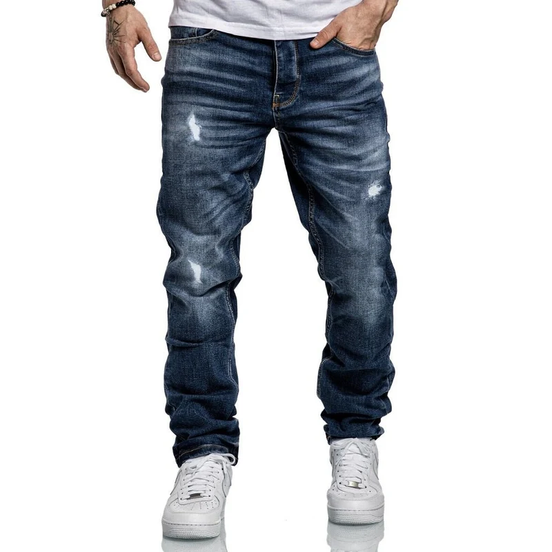 Jeans Herr Straight Fit Mörkblåa - Amaci & Sons