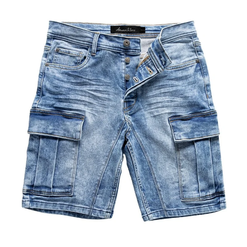 Jeansshorts med Cargofickor Herr - Amaci & Sons