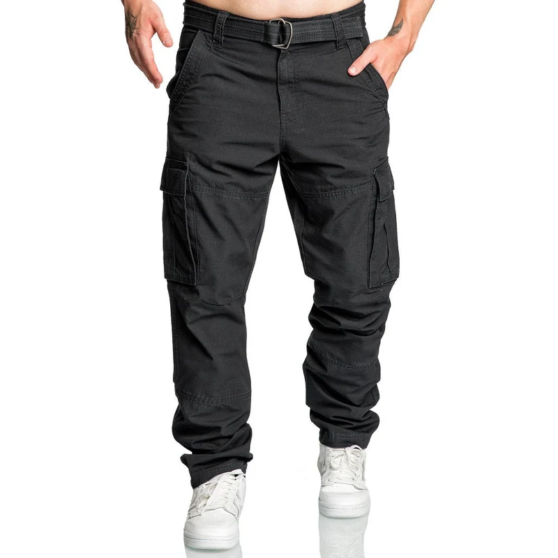 Svarta Chinos med Bälte - Cargobyxor Amaci & Sons