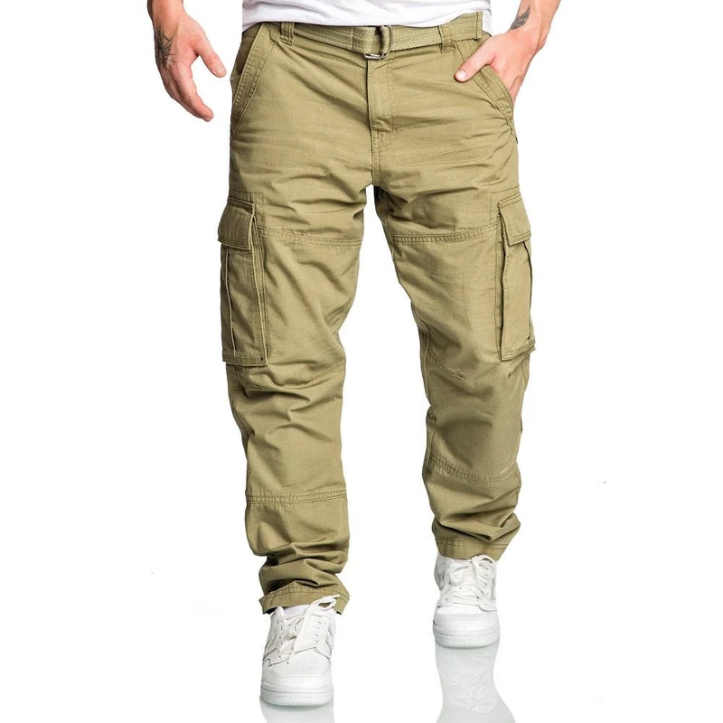 Gröna Chinos med Bälte - Cargobyxor Amaci & Sons