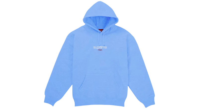 Supreme Classic Logo Milan Shop Hoodie Light Blue