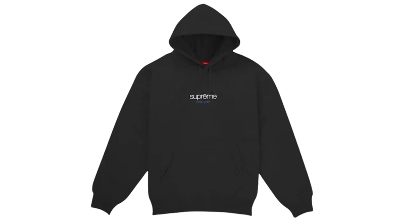 Supreme Classic Logo New York Shop Hoodie Black