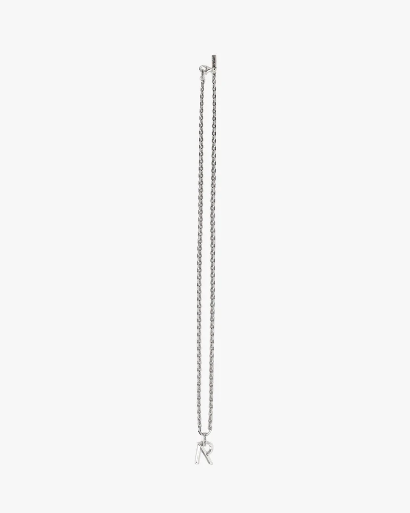 R Pendant Necklace - Silver
