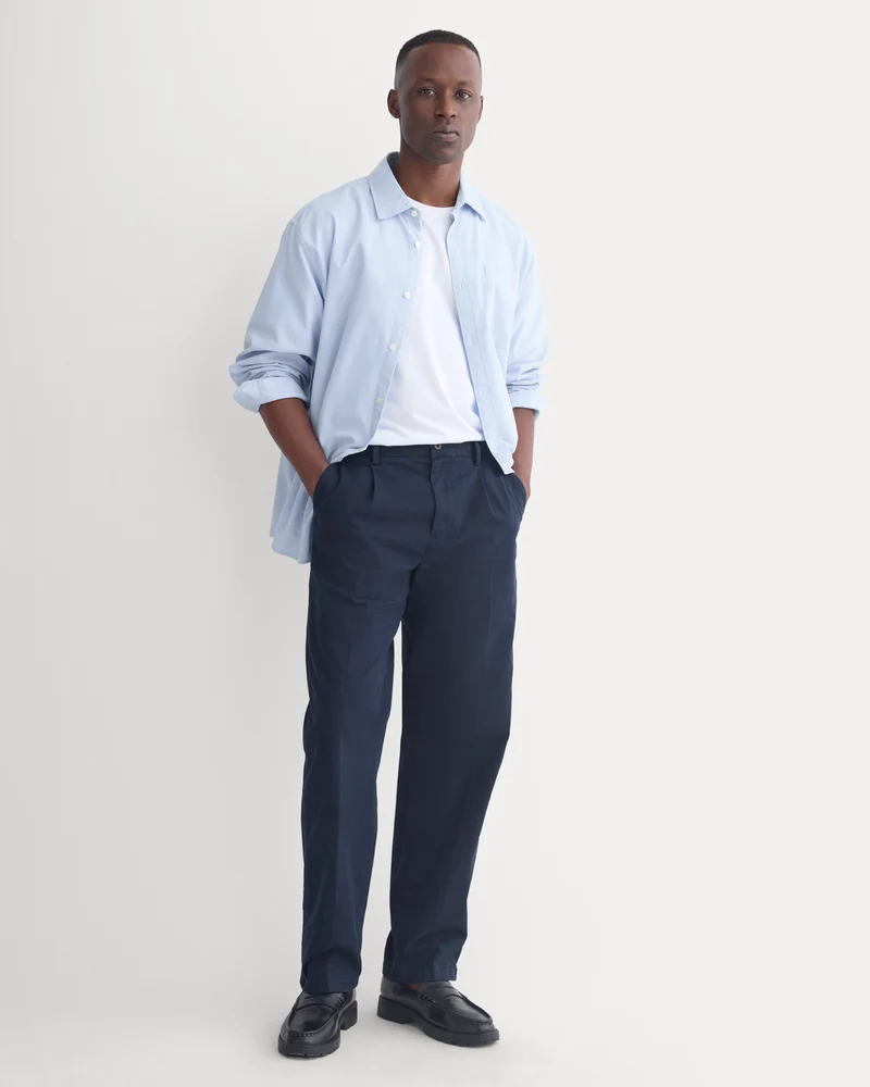 Pleated Everyday Chino | Deep Navy