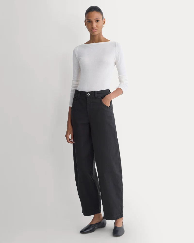 Utility Twill Barrel Pant | Black | Long