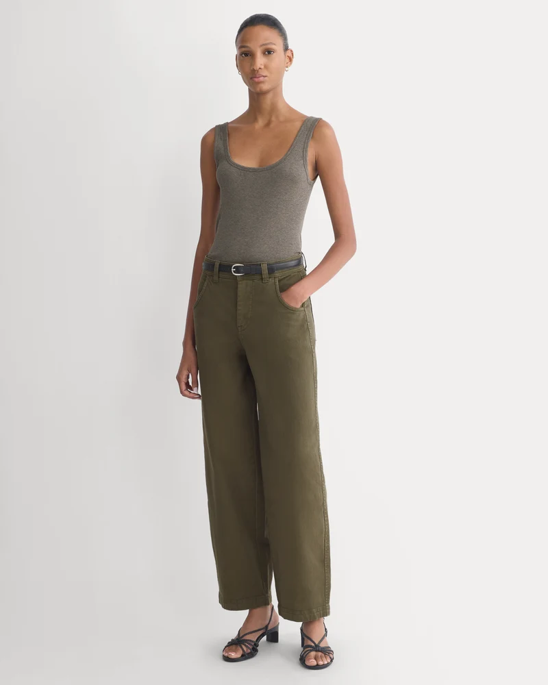 Utility Twill Barrel Pant | Olive Night | Long