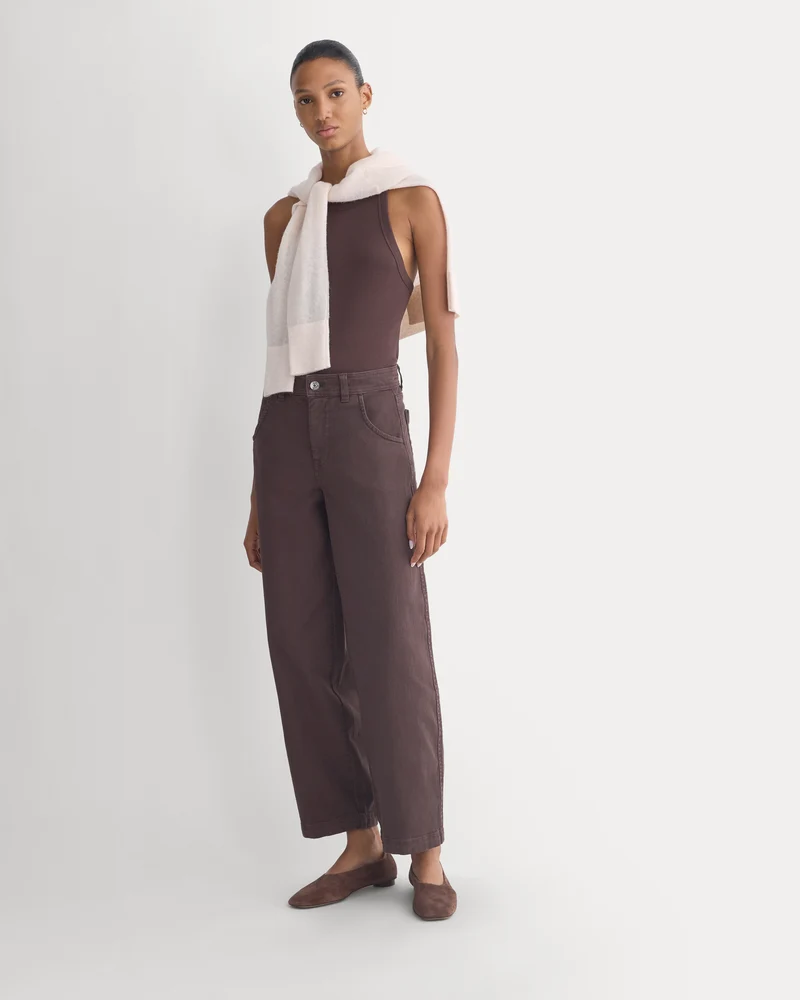 Utility Twill Barrel Pant | Coffee Bean | Long