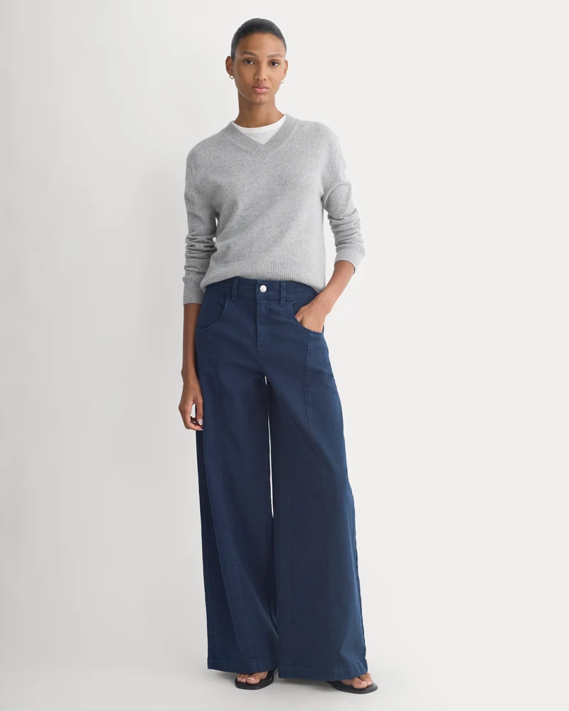 Utility Seamed Wide-Leg Pant | Navy | 30" Inseam