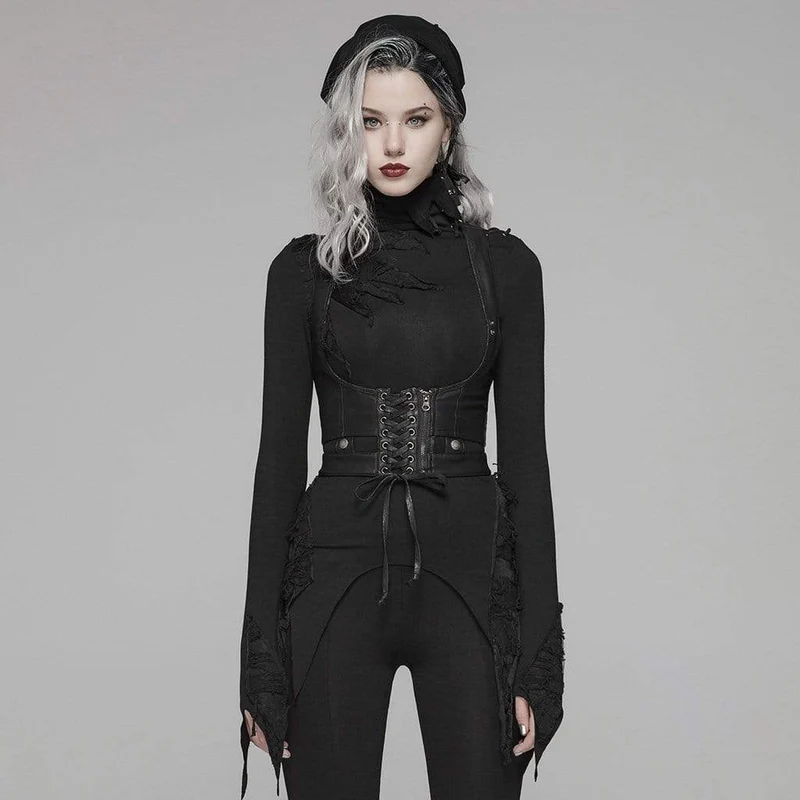 Goth snörning underbyst korsetter för kvinnor